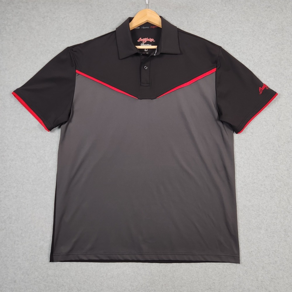 Barrett Jackson Polo Shirt Large Gray Signature Series Automotive Enthusiast